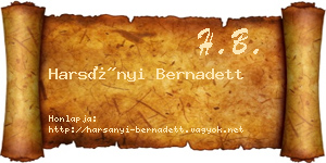 Harsányi Bernadett névjegykártya